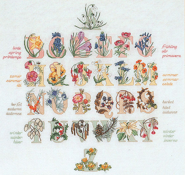 외국 십자수패키지 Thea Gouverneur/ FLORAL ALPHABET(32ct)-TG2025