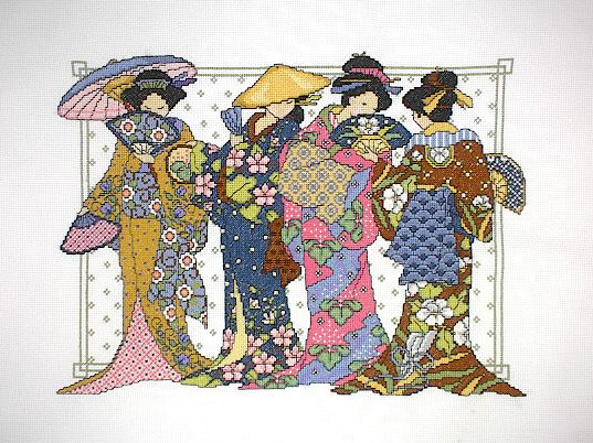 십자수 완성작품(원단상태)-ORIENTAL WOMEN/10754