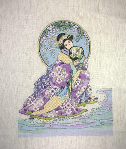 십자수 완성작품(원단상태)-ORIENTAL SPRING BEAUTY/10755