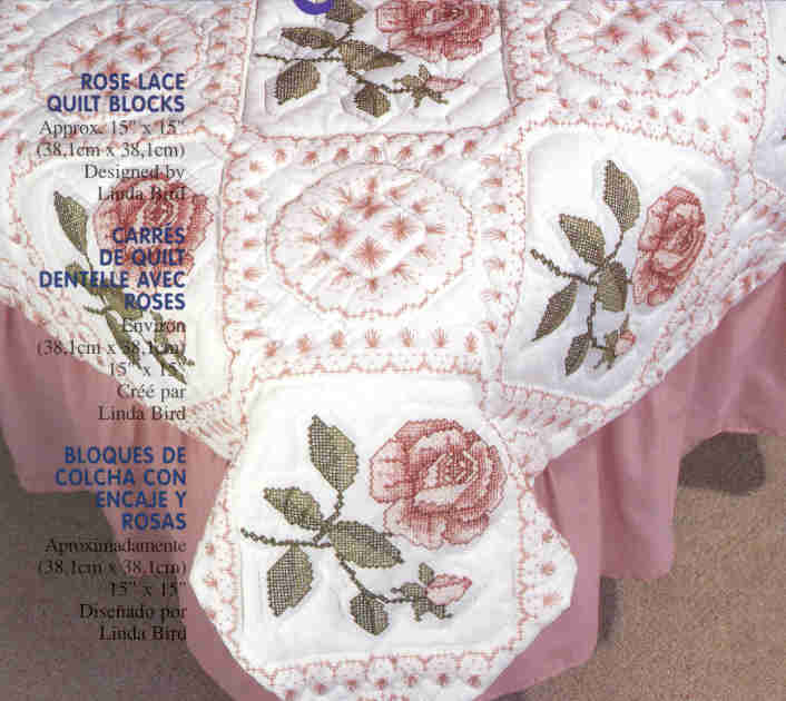 외국 십자수패키지 Bucilla 실없는/퀼트이불 ROSE LACE-65256