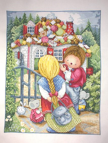 십자수 완성작품(원단상태)-HANSEL & GRETEL/11155