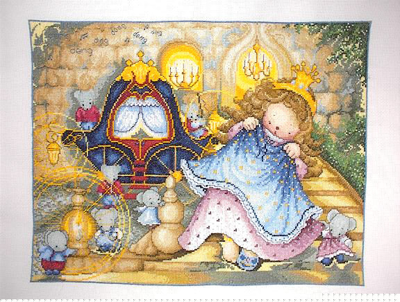 십자수 완성작품(원단상태)-CINDERELLA/11156