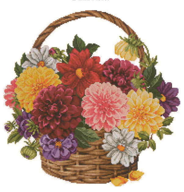 십자수도안책 Ellen Maurer/ DAHLIA BASKET-129