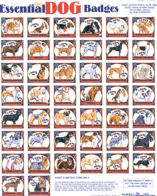 십자수도안책 Vermillion/ ESSENTIAL DOG BADGES-724B( 724와 구분필요)(CHART PACK)