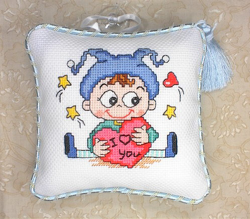 십자수 완성품 작은쿠션, 잠시주차쿠션-꼬지/11483