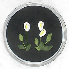 리본자수컵받침 패키지-카라-C004