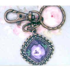 리본자수열쇠고리 패키지-PURPLE ROSE-E003