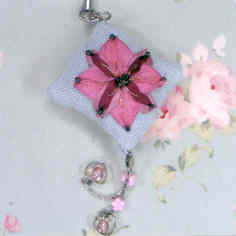 리본자수폰줄(미니솜쿠션) 패키지-PINK DIAMOND-J001