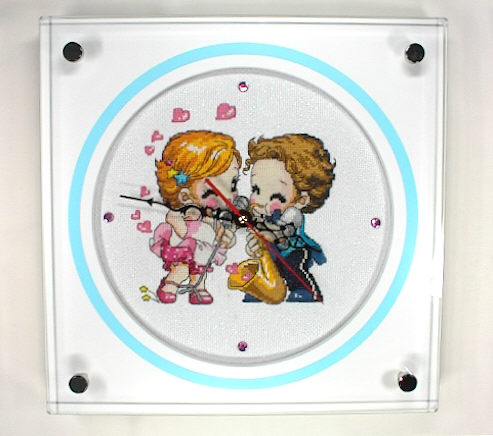 십자수 완성품 시계-330 통유리-러브 콘서트/12982