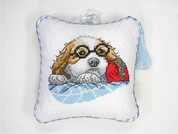 십자수 완성품 작은쿠션, 잠시주차쿠션-닥터몽/13315