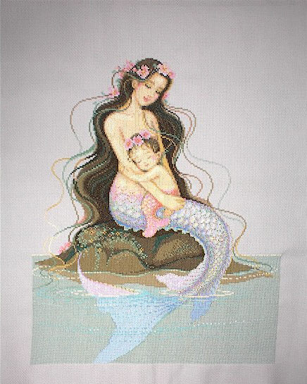 십자수 완성작품(원단상태)-MERMAID HEAVEN/13383