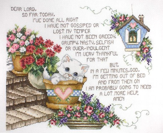 십자수 완성작품(원단상태)-WAKE UP PRAYER(기도)/13388