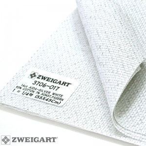 쯔바이 자수원단 14카운트-AIDA-은빛반짝이 SILVER WHITE/3706-017