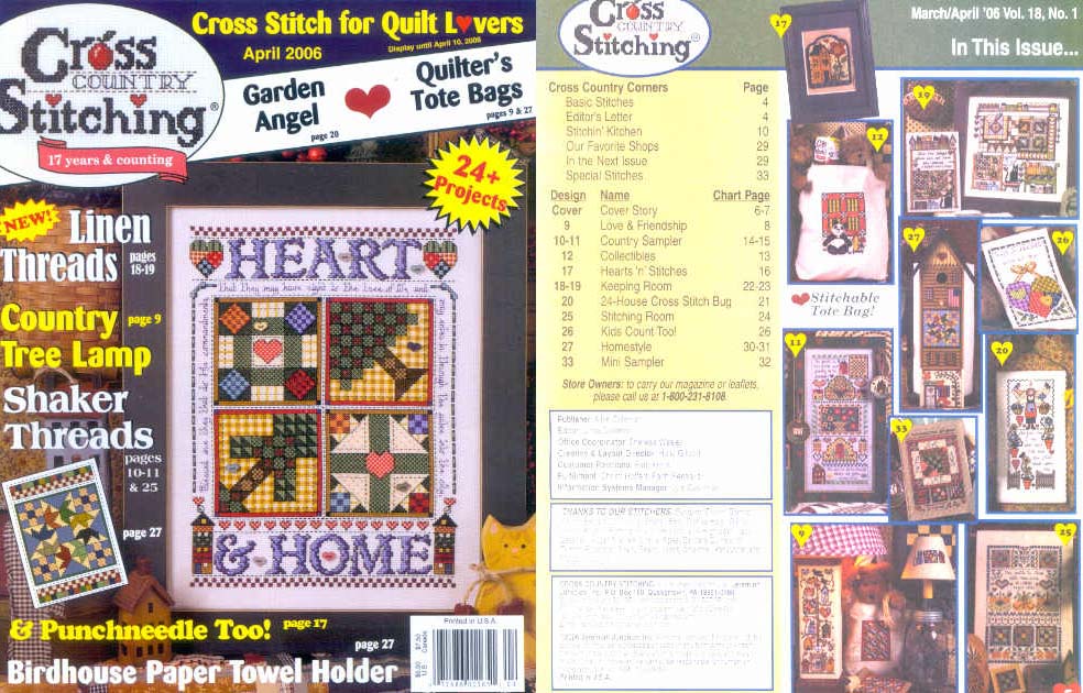 십자수잡지 CROSS COUNTRY STITCHING-2006 APRIL