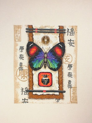 십자수 완성작품(원단상태)-ORIENTAL BUTTERFLY/14033