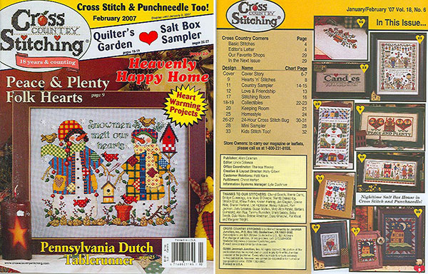 십자수잡지 CROSS COUNTRY STITCHING-2007 FEBRUARY