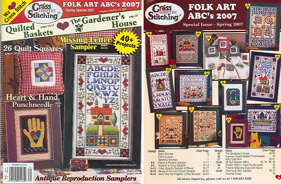 십자수잡지 CROSS COUNTRY STITCHING-FOLK ART ABC 2007(SPRING SPECIAL)