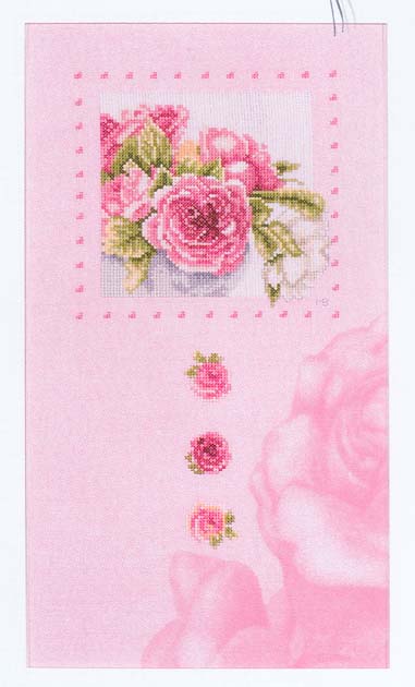 외국 십자수패키지 Lanarte/PINK ROSES IN A FRAME-34967