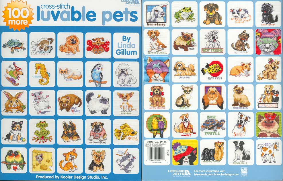 십자수도안책 Leisure Arts/ 100 MORE LUVABLE PETS-4413