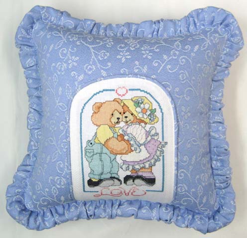 십자수 완성품 쿠션-LOVE BEAR/14598