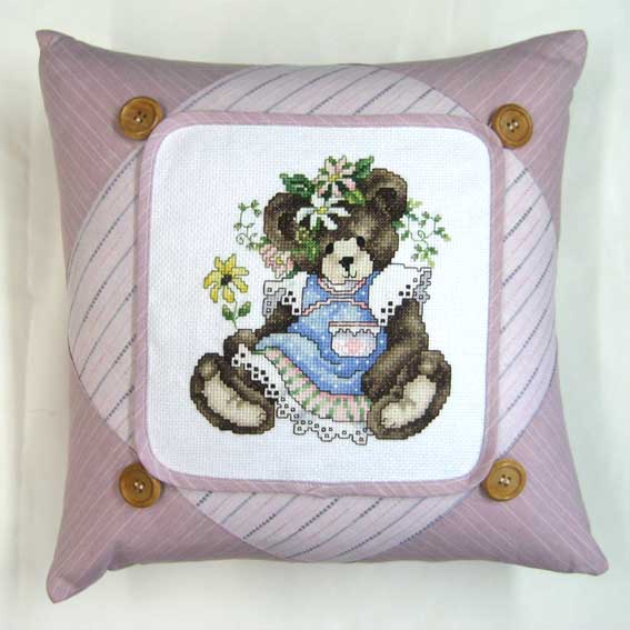 십자수 완성품 쿠션-MAY BEAR/14605