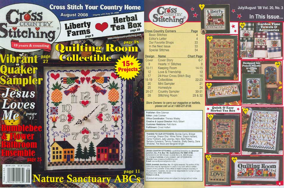 십자수잡지 CROSS COUNTRY STITCHING-2008 AUGUST