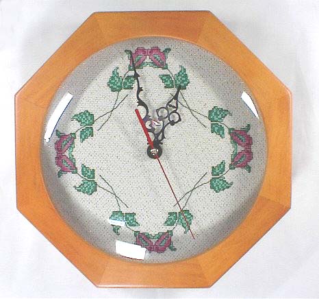 십자수 완성품 시계-280-장미(은빛반짝이)/15090