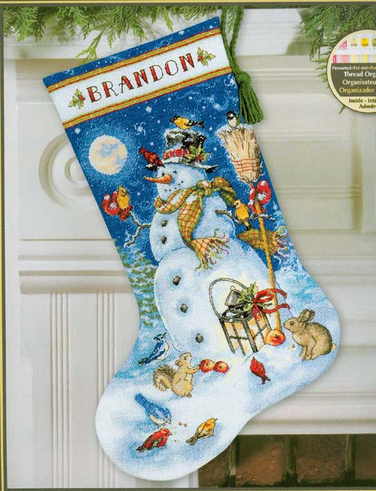 외국 십자수패키지 Dimensions Gold/ 양말 SNOWMAN & FRIENDS-70-08839