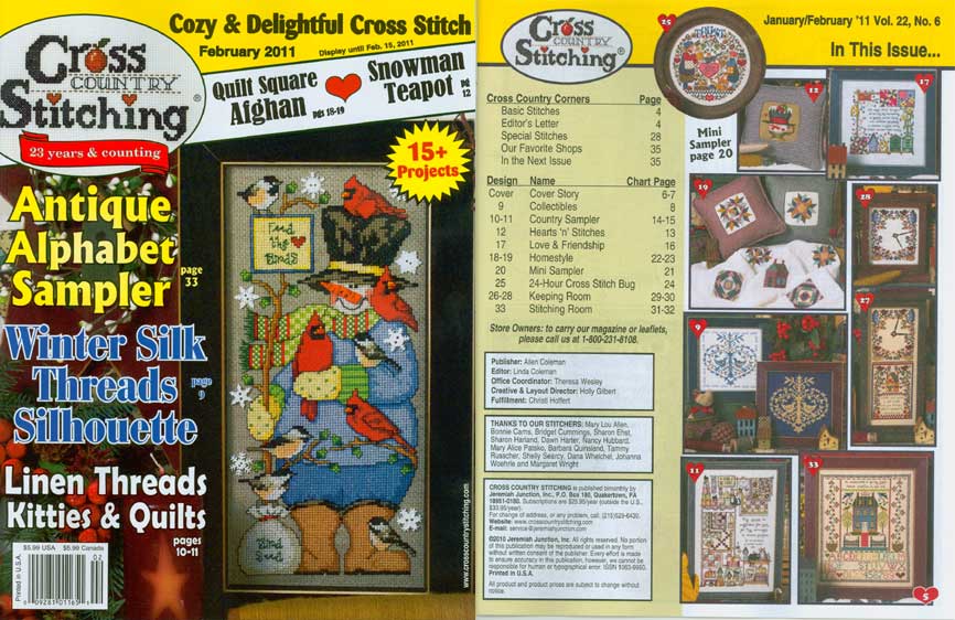 십자수잡지 CROSS COUNTRY STITCHING-2011 FEBRUARY