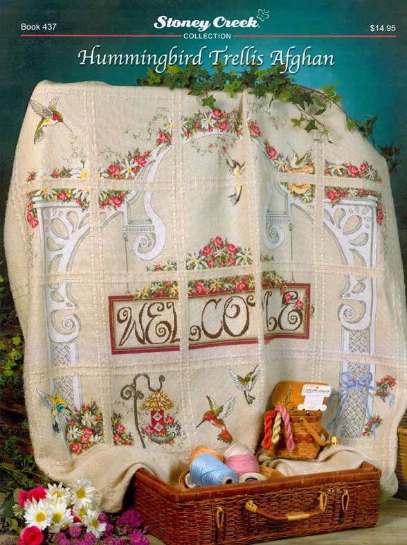 십자수도안책 Stoney/ HUMMINGBIRD TRELLIS AFGHAN-437