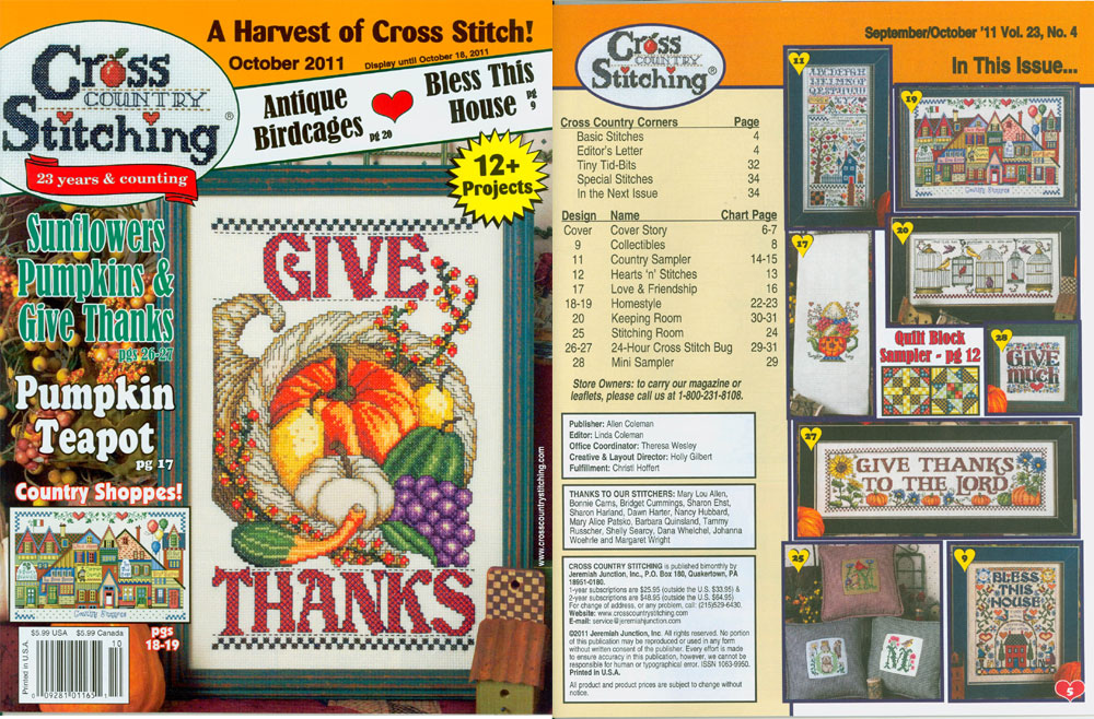 십자수잡지 CROSS COUNTRY STITCHING-2011 OCTOBER