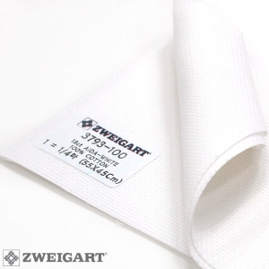 쯔바이 자수원단 18카운트-AIDA-WHITE/3793-100