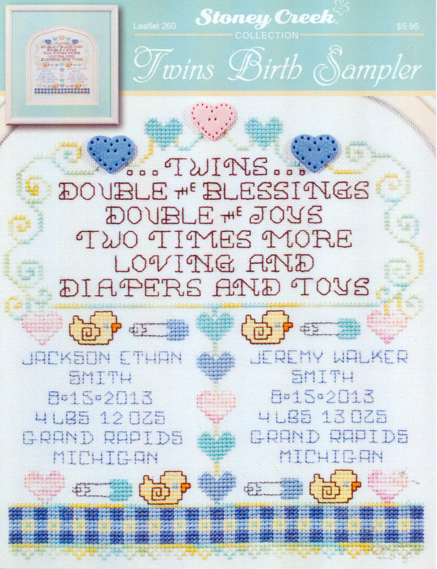 십자수도안책 Stoney/ TWINS BIRTH SAMPLER-260