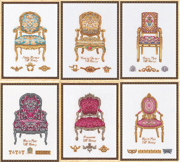 외국 십자수패키지 Thea Gouverneur/ SIX CHAIRS(18ct)-TG3068A
