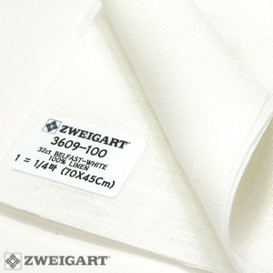 쯔바이 자수원단 32카운트-BELFAST-WHITE/3609-100