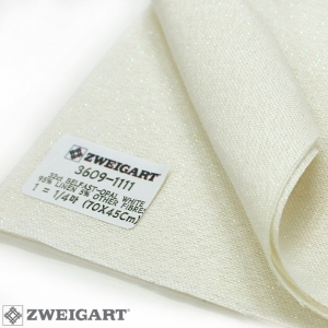 쯔바이 자수원단 32카운트-BELFAST-OPAL반짝이 WHITE/3609-1111