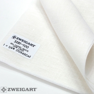 쯔바이 자수원단 28카운트-CASHEL-WHITE/3281-100