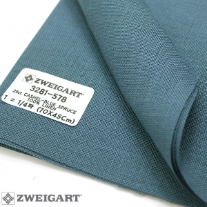 쯔바이 자수원단 28카운트-CASHEL-BLUE SPRUCE/3281-578