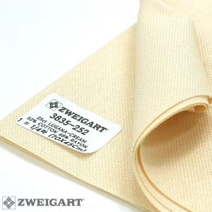 쯔바이 자수원단 25카운트-LUGANA-CREAM/3835-252