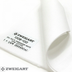 쯔바이 자수원단 22카운트-SULTA HARDANGER-WHITE/1008-100
