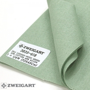 쯔바이 자수원단 25카운트-LUGANA-MOSS GREEN/3835-618