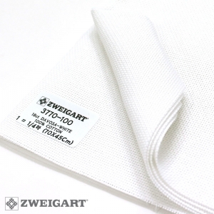 쯔바이 자수원단 18카운트-DAVOSA-WHITE/3770-100