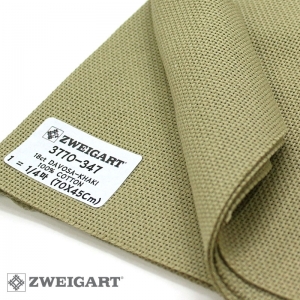 쯔바이 자수원단 18카운트-DAVOSA-KHAKI/3770-347
