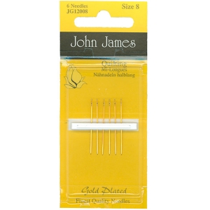 존제임스 퀼트바늘, 퀼팅바늘 Gold 8호 (6개세트)-JG12008(Gold)