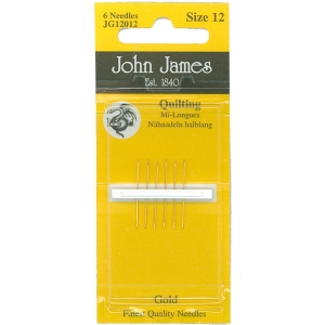 존제임스 퀼트바늘, 퀼팅바늘 Gold 12호 (6개세트)-JG12012(Gold)