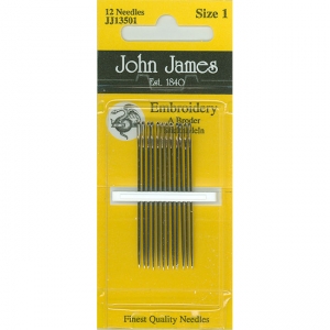 존제임스 일반자수/프랑스자수바늘 Embroidery 1호(12개세트)-JJ13501