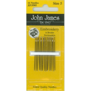 존제임스 일반자수/프랑스자수바늘 Embroidery 5호(16개세트)-JJ13505