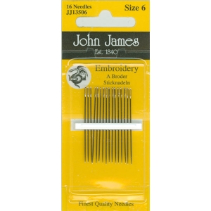 존제임스 일반자수/프랑스자수바늘 Embroidery 6호(16개세트)-JJ13506