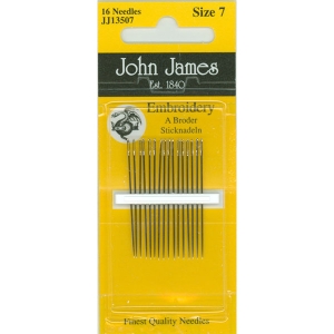 존제임스 일반자수/프랑스자수바늘 Embroidery 7호(16개세트)-JJ13507