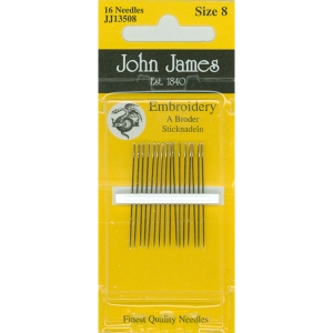 존제임스 일반자수/프랑스자수바늘 Embroidery 8호(16개세트)-JJ13508